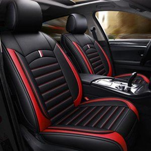 1 Pcs Universal Water Resistant Breathable PU Leather Car Front Seat Cover Red